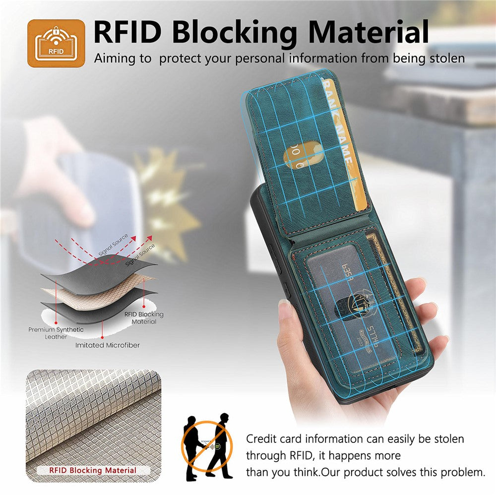 For Xiaomi Redmi Note 14 Pro 5G / Poco X7 5G Magnetic Case Leather Back Cover with Detachable Card Holder Kickstand