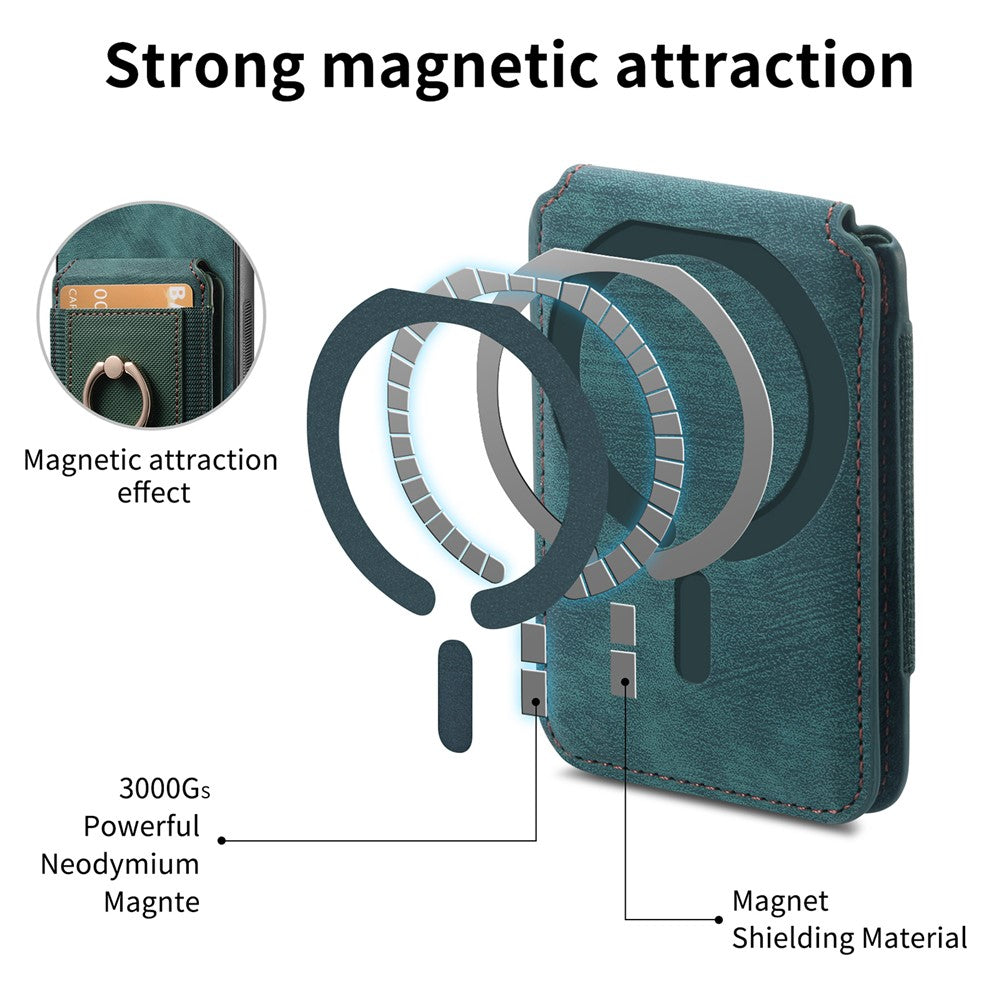 For Xiaomi Redmi Note 14 Pro 5G / Poco X7 5G Magnetic Case Leather Back Cover with Detachable Card Holder Kickstand