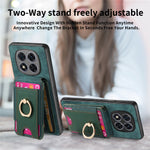 For Xiaomi Redmi Note 14 Pro 5G / Poco X7 5G Magnetic Case Leather Back Cover with Detachable Card Holder Kickstand