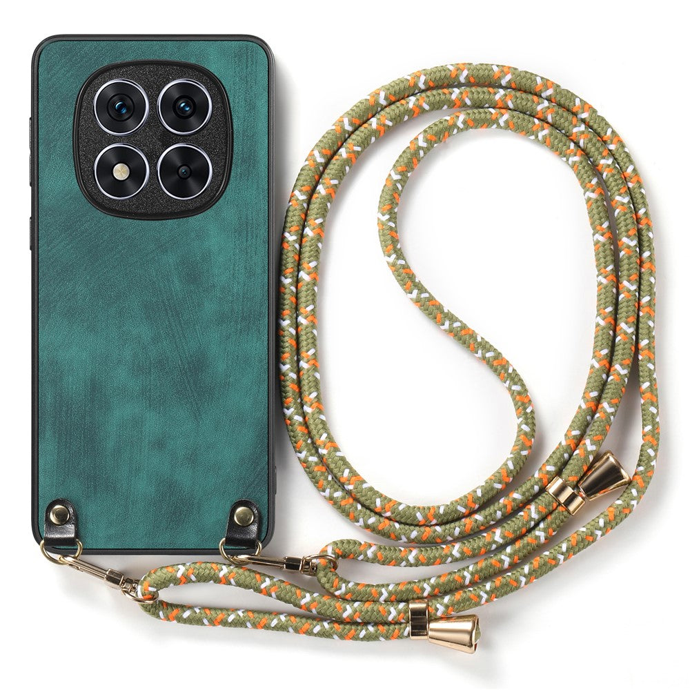 Xiaomi Redmi Note 14 Pro 5G / Poco X7 5G-cover i retrostruktureret læderbelagt PC+TPU med ophængningssnor
