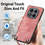 Xiaomi Redmi Note 14 Pro 5G / Poco X7 5G-cover i retrostruktureret læderbelagt PC+TPU med ophængningssnor