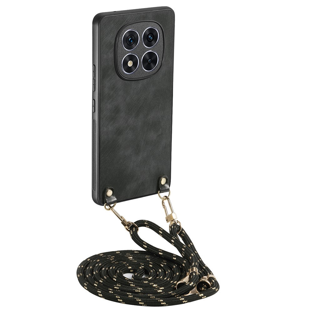 Xiaomi Redmi Note 14 Pro 5G / Poco X7 5G-cover i retrostruktureret læderbelagt PC+TPU med ophængningssnor