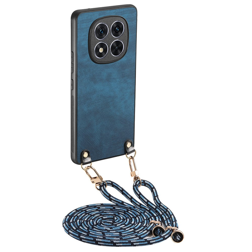 Xiaomi Redmi Note 14 Pro 5G / Poco X7 5G-cover i retrostruktureret læderbelagt PC+TPU med ophængningssnor