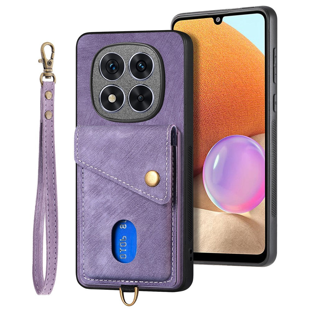 For Xiaomi Redmi Note 14 Pro 5G / Poco X7 5G Case Leather+TPU Back Cover with Card Slot Kickstand