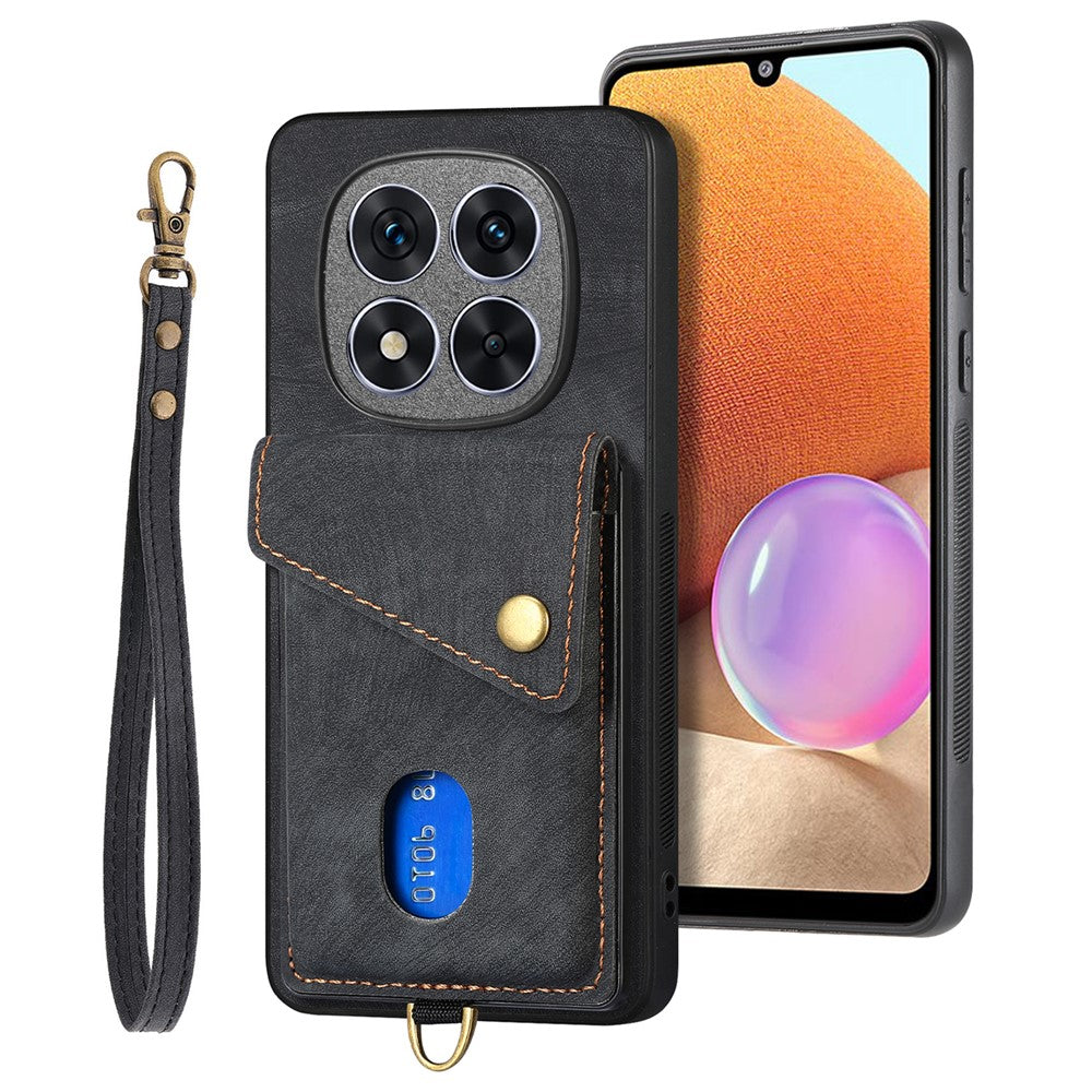 For Xiaomi Redmi Note 14 Pro 5G / Poco X7 5G Case Leather+TPU Back Cover with Card Slot Kickstand