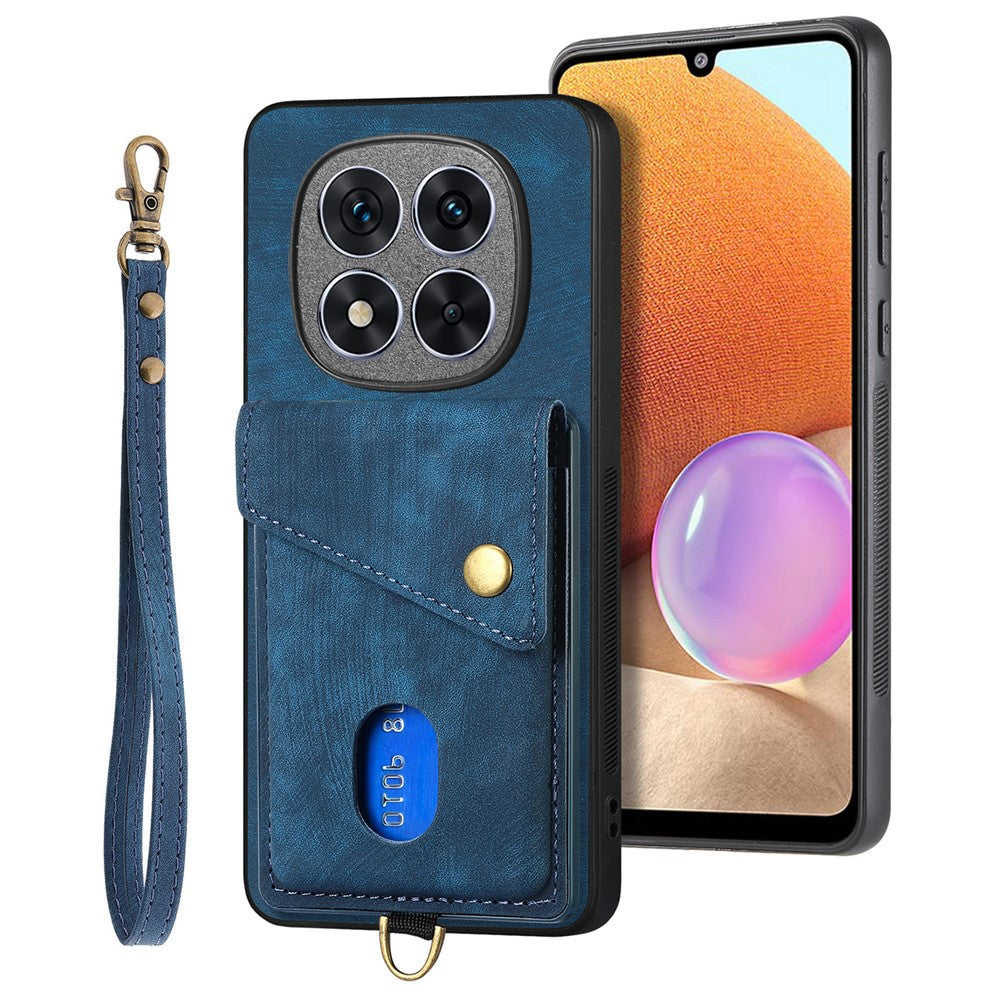 For Xiaomi Redmi Note 14 Pro 5G / Poco X7 5G Case Leather+TPU Back Cover with Card Slot Kickstand