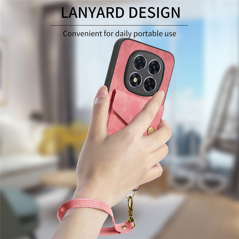 For Xiaomi Redmi Note 14 Pro 5G / Poco X7 5G Case Leather+TPU Back Cover with Card Slot Kickstand