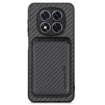 For Xiaomi Redmi Note 14 Pro+ 5G Case Carbon Fiber Leather Back Cover with Detachable Card Bag
