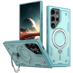 For Samsung Galaxy S25 Ultra Magnetic Case Military Protection PC+TPU Kickstand Phone Cover