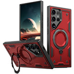 For Samsung Galaxy S25 Ultra Magnetic Case Military Protection PC+TPU Kickstand Phone Cover