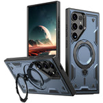 For Samsung Galaxy S25 Ultra Magnetic Case Military Protection PC+TPU Kickstand Phone Cover