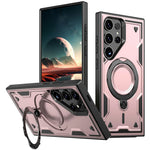For Samsung Galaxy S25 Ultra Magnetic Case Military Protection PC+TPU Kickstand Phone Cover