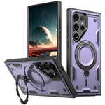 For Samsung Galaxy S25 Ultra Magnetic Case Military Protection PC+TPU Kickstand Phone Cover