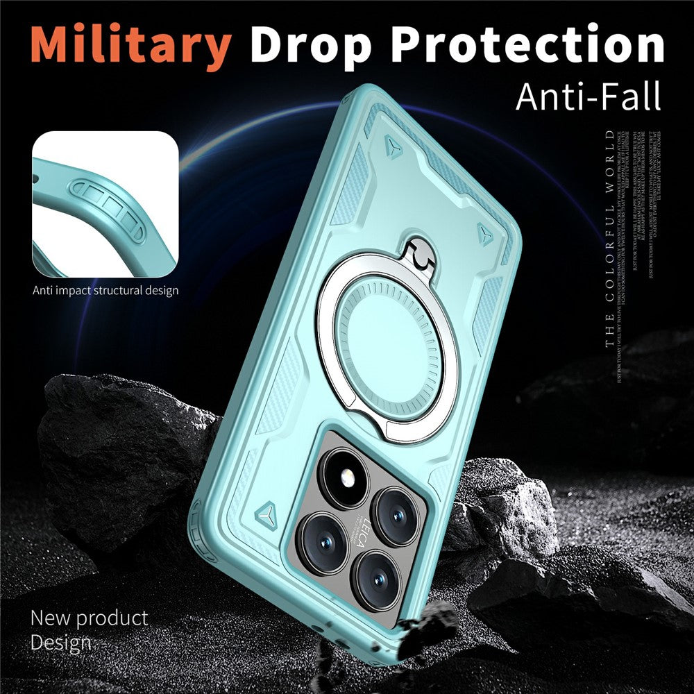 For Xiaomi 14T Pro Magnetic Case Military Protection PC+TPU Kickstand Phone Cover