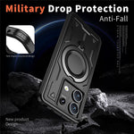 For Xiaomi Redmi Note 13 5G Magnetic Case Military Protection PC+TPU Kickstand Phone Cover