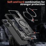 For Xiaomi Redmi Note 13 5G Magnetic Case Military Protection PC+TPU Kickstand Phone Cover
