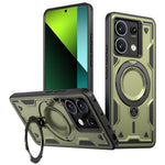 For Xiaomi Redmi Note 13 5G Magnetic Case Military Protection PC+TPU Kickstand Phone Cover