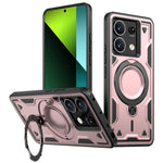 For Xiaomi Redmi Note 13 5G Magnetic Case Military Protection PC+TPU Kickstand Phone Cover
