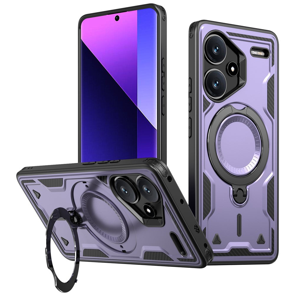 For Xiaomi Redmi Note 13 Pro+ 5G Magnetic Case Military Protection PC+TPU Kickstand Phone Cover