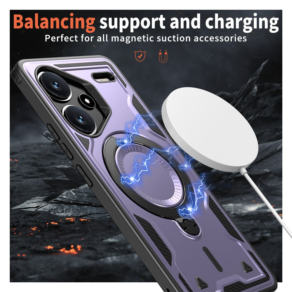 For Xiaomi Redmi Note 13 Pro+ 5G Magnetic Case Military Protection PC+TPU Kickstand Phone Cover