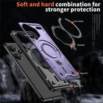For Xiaomi Redmi Note 13 Pro+ 5G Magnetic Case Military Protection PC+TPU Kickstand Phone Cover