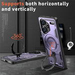 For Xiaomi Redmi Note 13 Pro+ 5G Magnetic Case Military Protection PC+TPU Kickstand Phone Cover