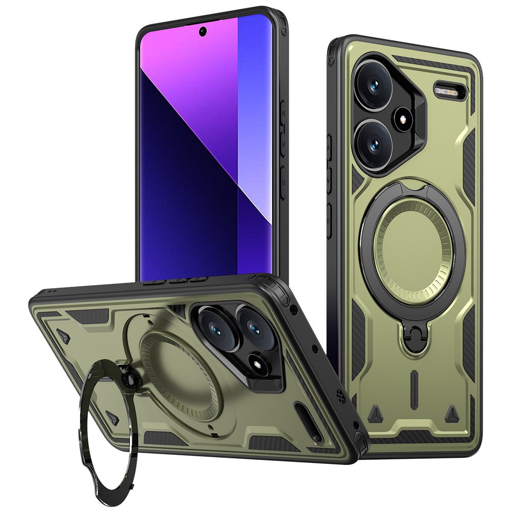 For Xiaomi Redmi Note 13 Pro+ 5G Magnetic Case Military Protection PC+TPU Kickstand Phone Cover
