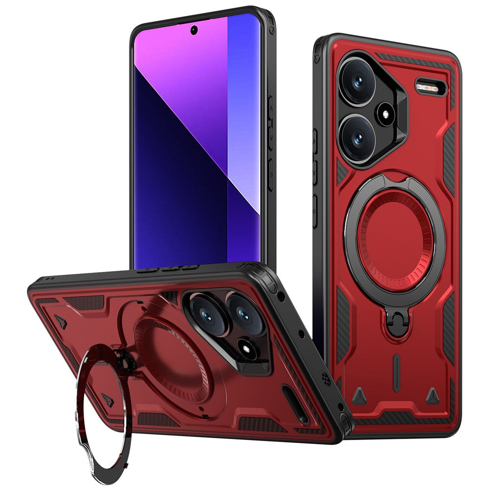 For Xiaomi Redmi Note 13 Pro+ 5G Magnetic Case Military Protection PC+TPU Kickstand Phone Cover