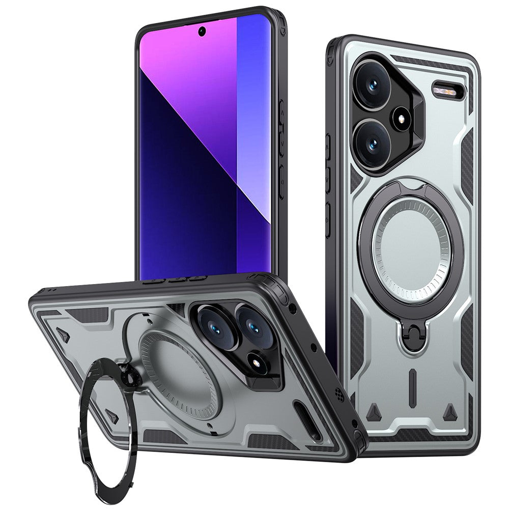 For Xiaomi Redmi Note 13 Pro+ 5G Magnetic Case Military Protection PC+TPU Kickstand Phone Cover