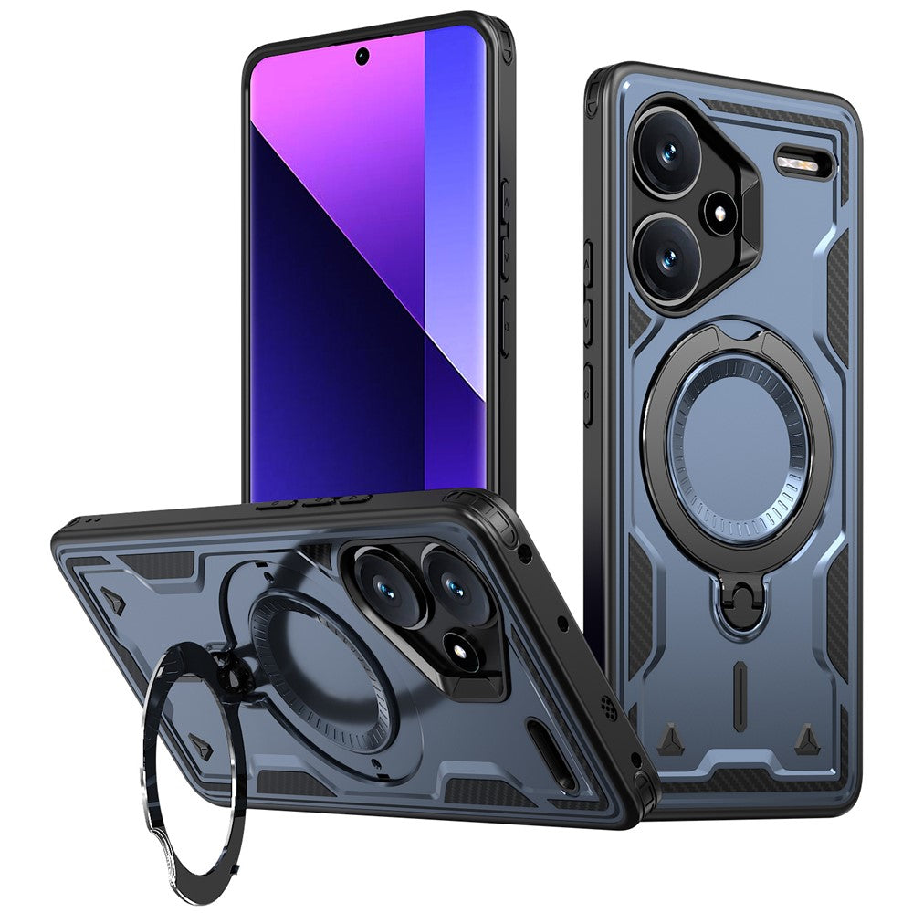 For Xiaomi Redmi Note 13 Pro+ 5G Magnetic Case Military Protection PC+TPU Kickstand Phone Cover