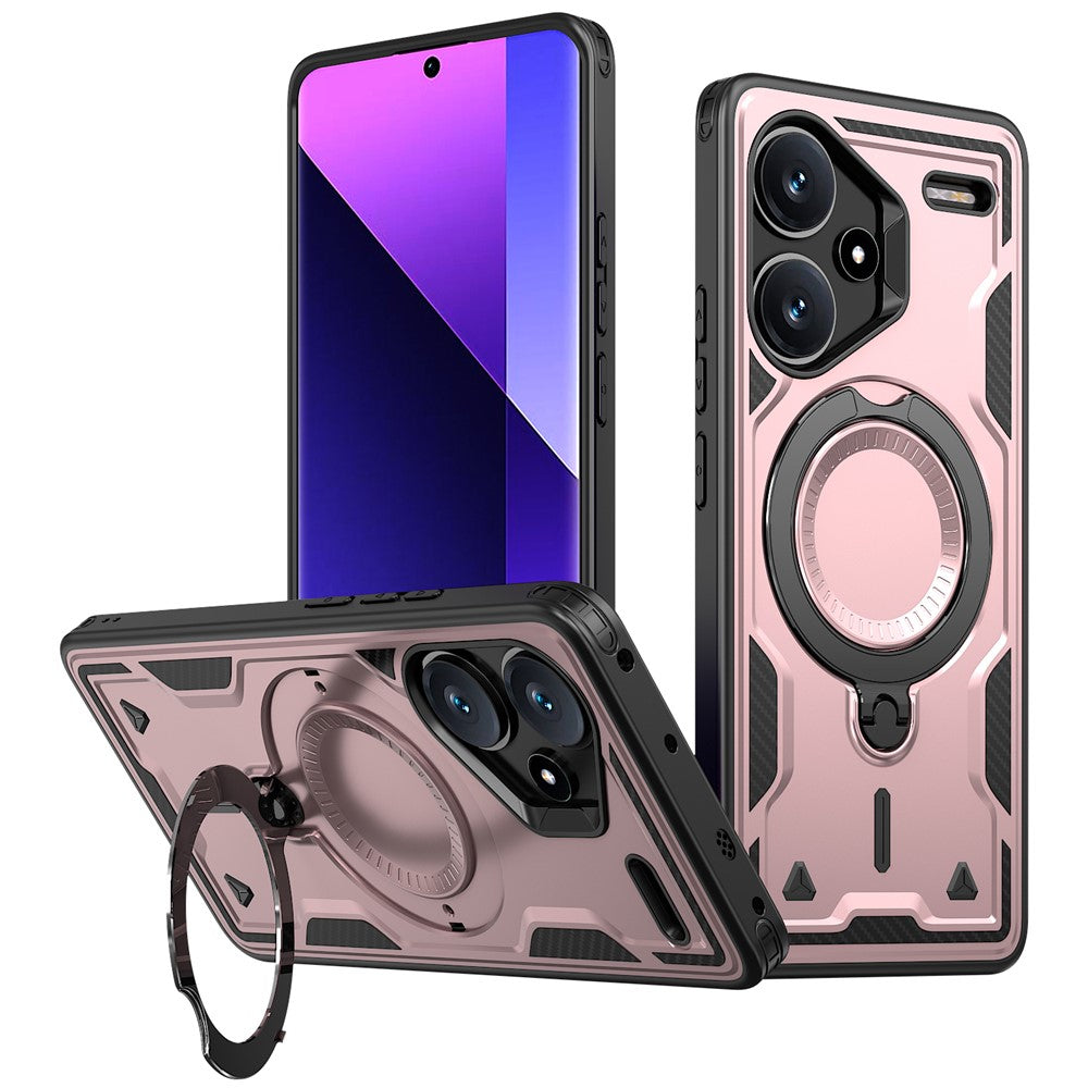 For Xiaomi Redmi Note 13 Pro+ 5G Magnetic Case Military Protection PC+TPU Kickstand Phone Cover