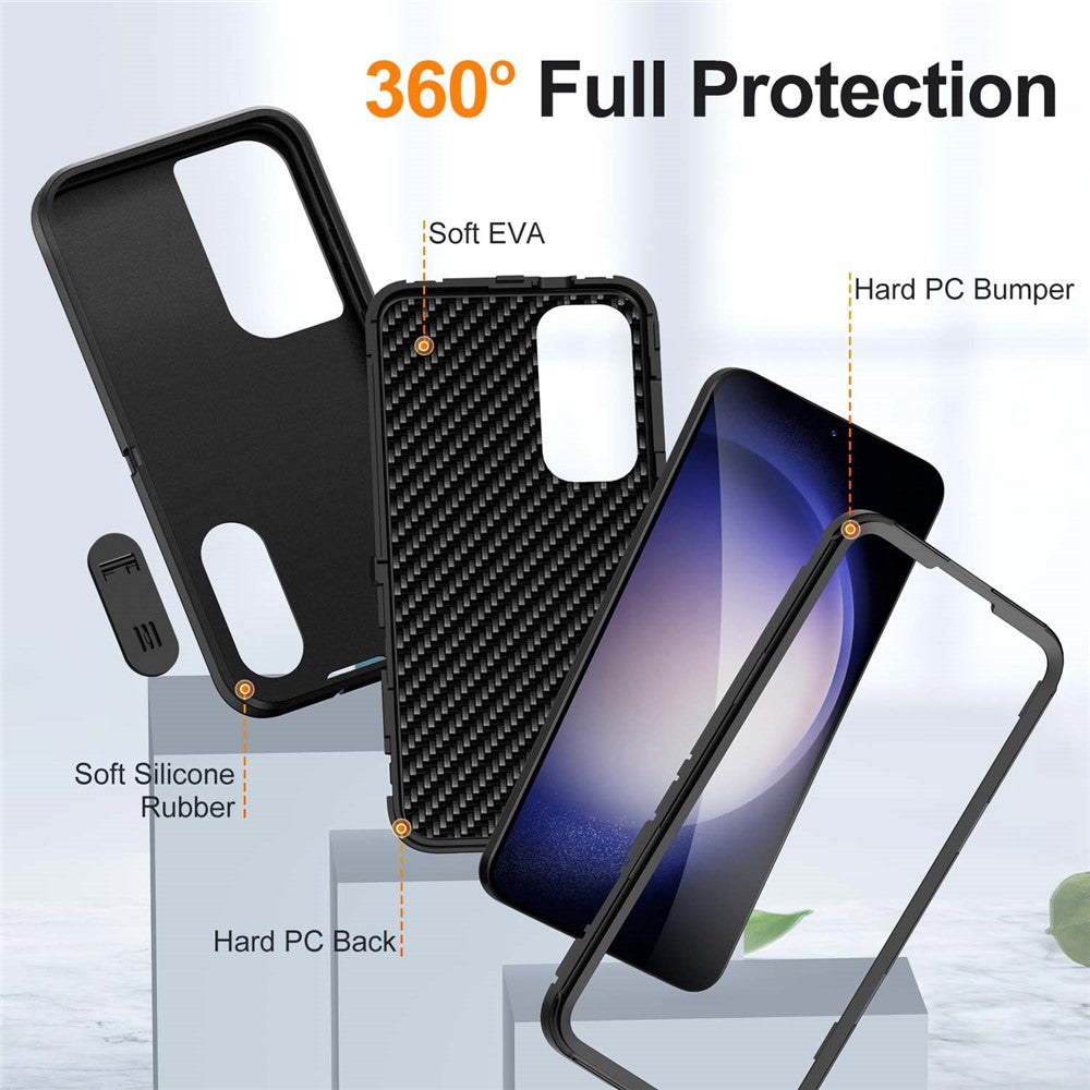 For Samsung Galaxy S25 / S24 Case Kickstand Phone Cover PC+Silicone+EVA 3-in-1 Design