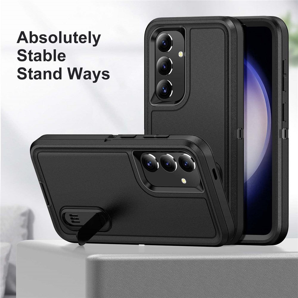 For Samsung Galaxy S25 / S24 Case Kickstand Phone Cover PC+Silicone+EVA 3-in-1 Design