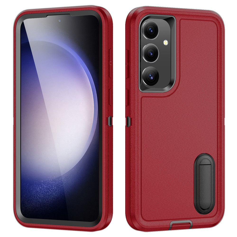 For Samsung Galaxy S25 / S24 Case Kickstand Phone Cover PC+Silicone+EVA 3-in-1 Design