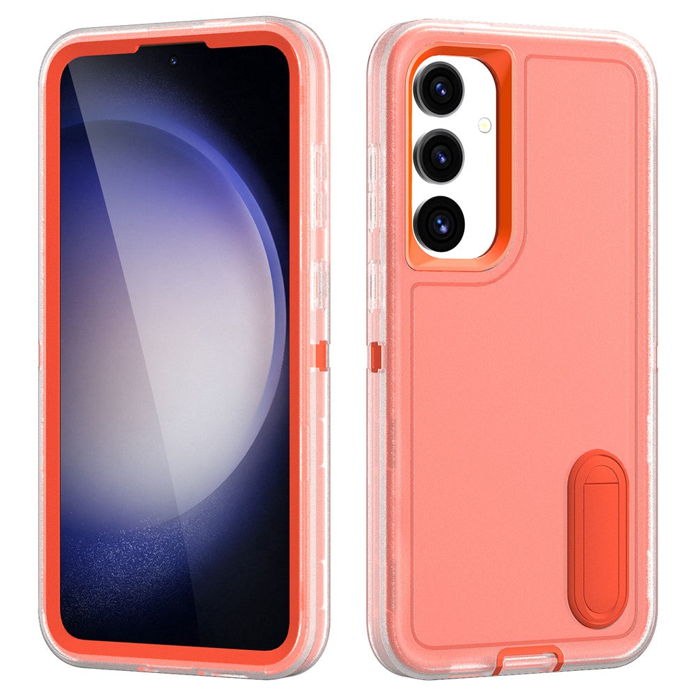For Samsung Galaxy S25 / S24 Case Kickstand Phone Cover PC+Silicone+EVA 3-in-1 Design