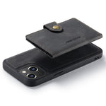 JEEHOOD For iPhone 14 Plus Wallet Phone Case Detachable 2-in-1 Leather Coated TPU Phone Case with Kickstand