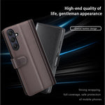 For Samsung Galaxy A26 5G Case Genuine Split Leather Phone Cover with Wallet Stand