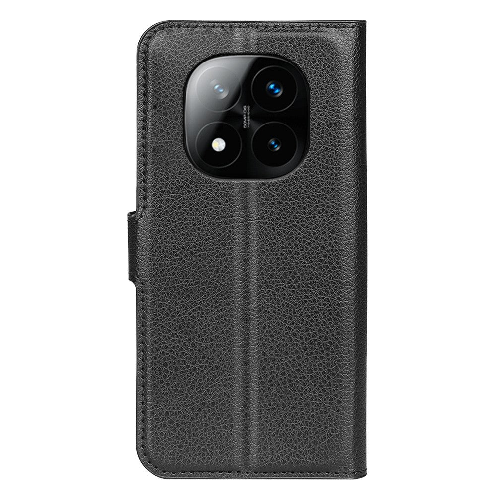 Xiaomi Redmi Note 14 Pro+ 5G-skal Litchitextur Stötsäkert Läderplånboksfodral
