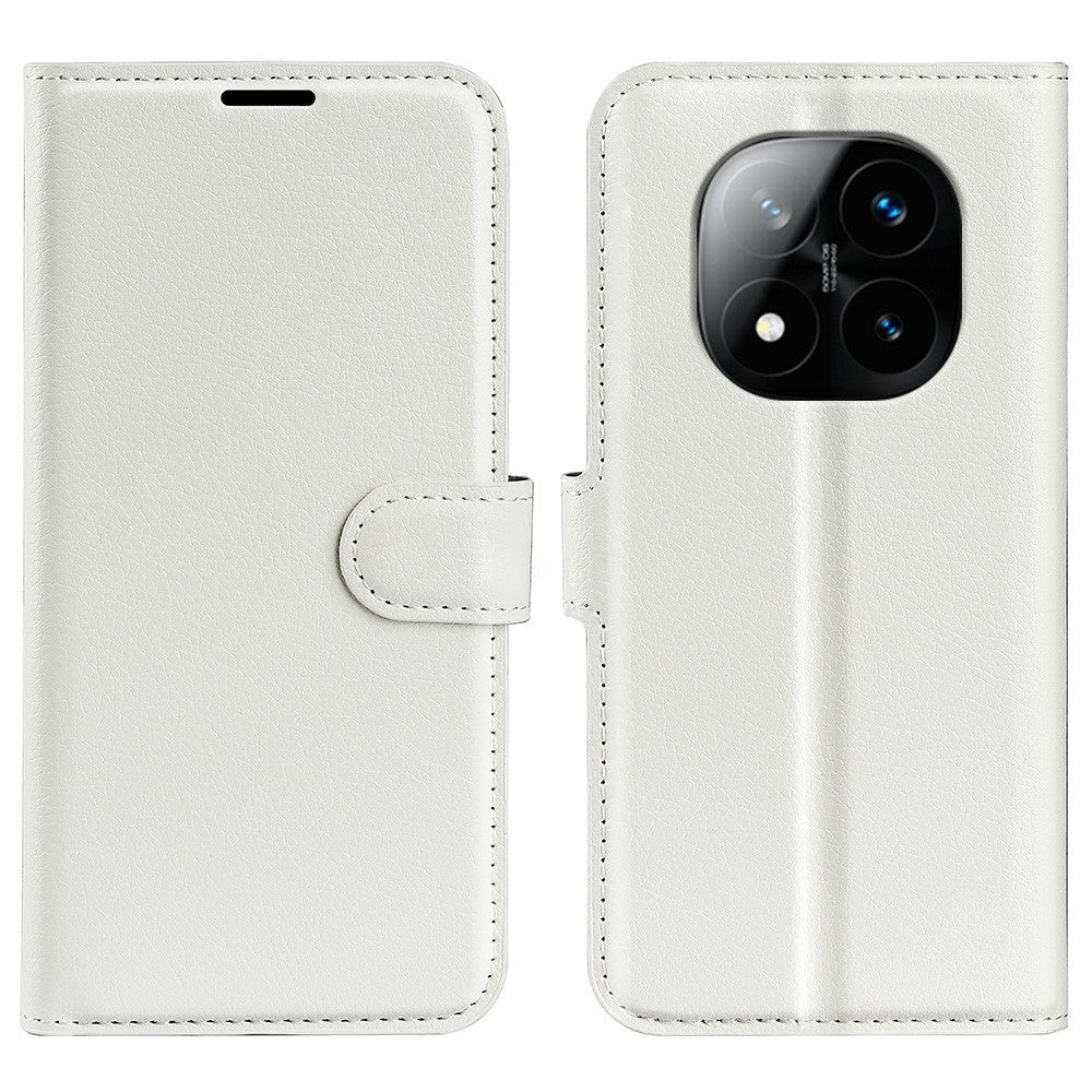 Xiaomi Redmi Note 14 Pro+ 5G-skal Litchitextur Stötsäkert Läderplånboksfodral