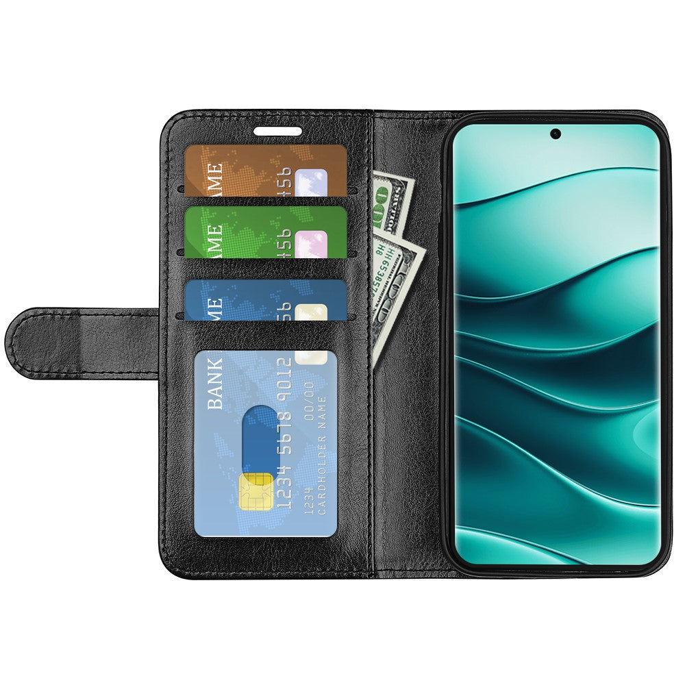 For Xiaomi Redmi Note 14 Pro+ 5G Wallet Case Crazy Horse Texture Stand Leather Phone Cover