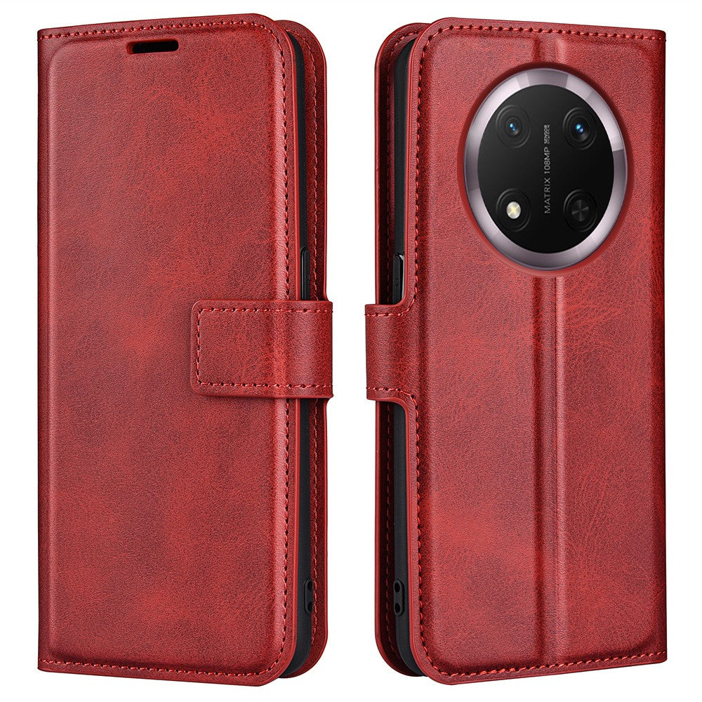 For Honor Magic7 Lite 5G / X9c 5G / X60 Pro 5G Stand Case Anti-Scratch Calf Texture Leather Phone Cover