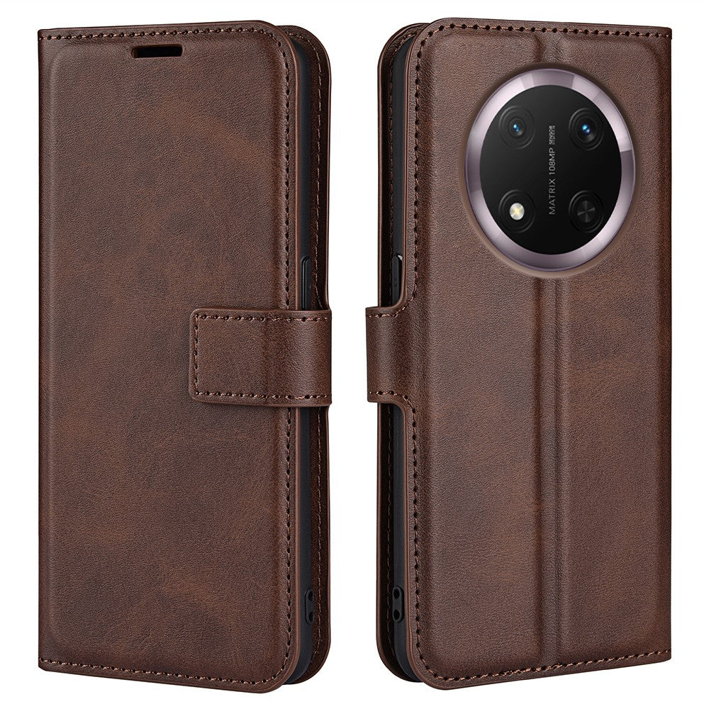 For Honor Magic7 Lite 5G / X9c 5G / X60 Pro 5G Stand Case Anti-Scratch Calf Texture Leather Phone Cover