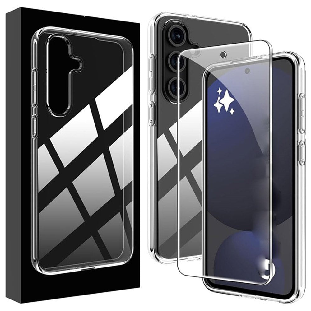 Til Samsung Galaxy A16 5G / 4G Gennemsigtigt TPU Anti-ridse Telefoncover + 2.5D Arc Edge Skærmbeskytter