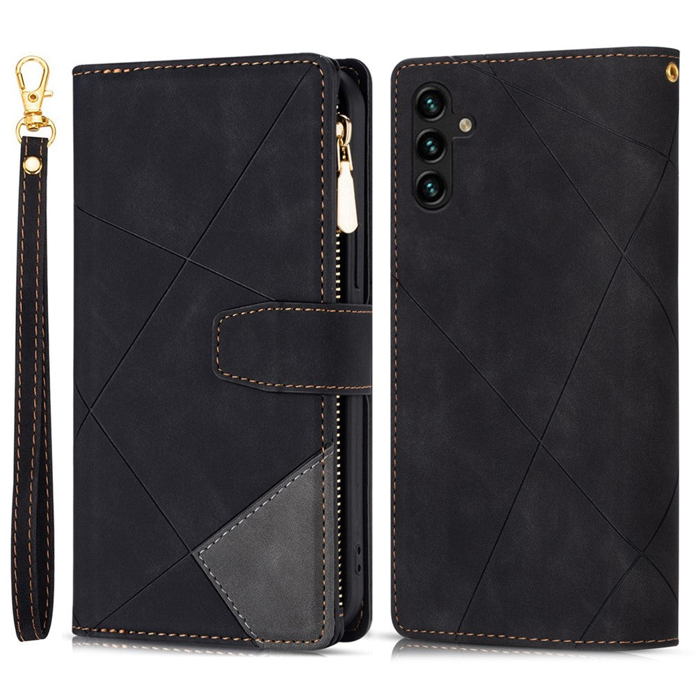 Til Samsung Galaxy A26 5G Pung Etui Farve Splejsning Læder Telefoncover med Stativ