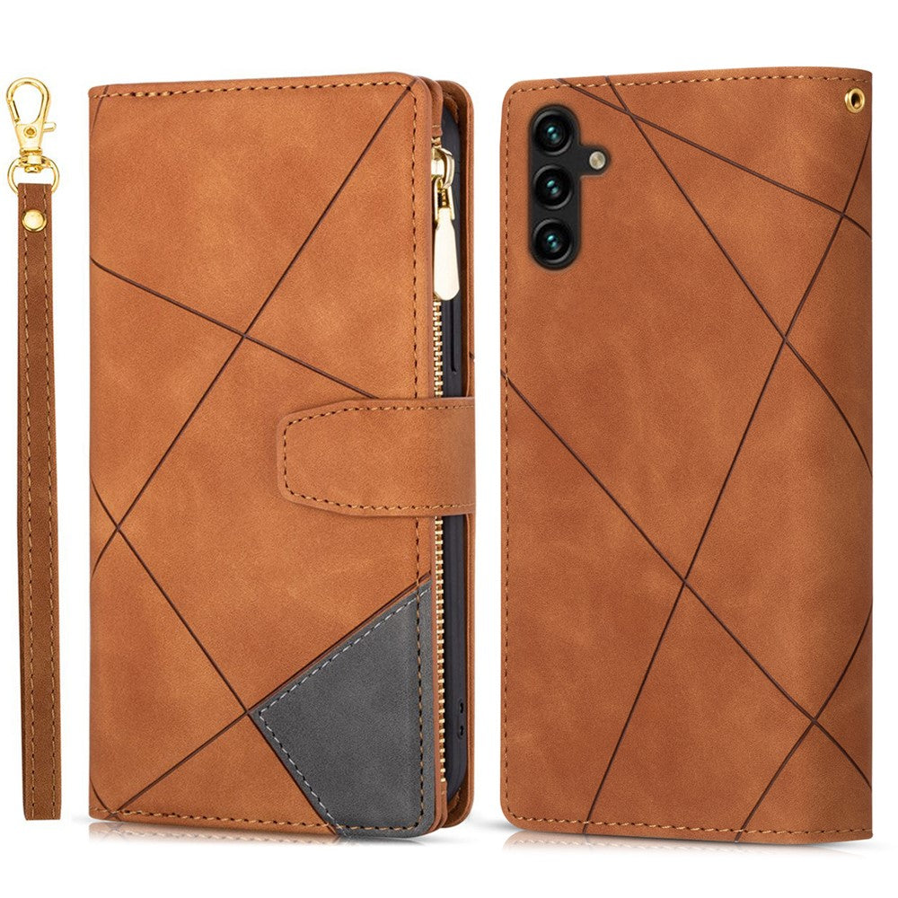 Til Samsung Galaxy A26 5G Pung Etui Farve Splejsning Læder Telefoncover med Stativ