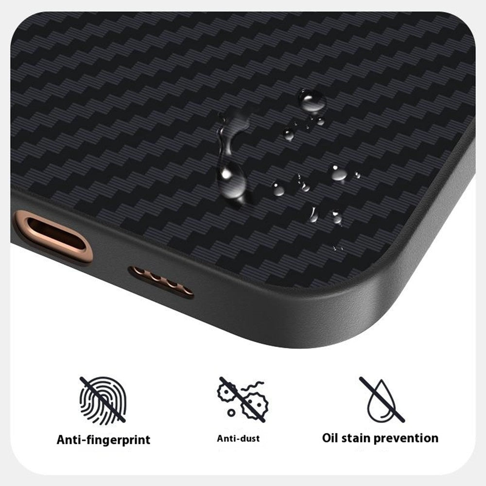 ABEEL For iPhone 16 Pro Max Case Compatible with MagSafe Carbon Fiber Texture Back Cover