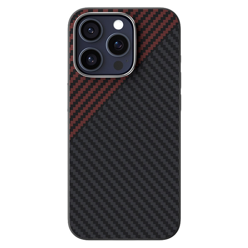 ABEEL For iPhone 15 Pro Max Case Compatible with MagSafe Carbon Fiber Texture Back Cover