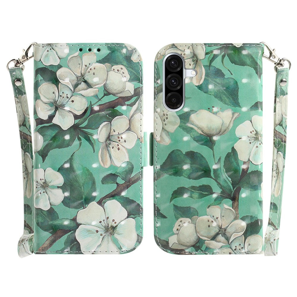 For Samsung Galaxy A18 5G / A17 5G / A17 4G / A26 5G Case Pattern Printing Leather Wallet Phone Cover with Wrist Strap