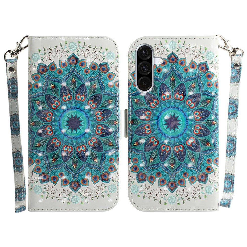 For Samsung Galaxy A18 5G / A17 5G / A17 4G / A26 5G Case Pattern Printing Leather Wallet Phone Cover with Wrist Strap