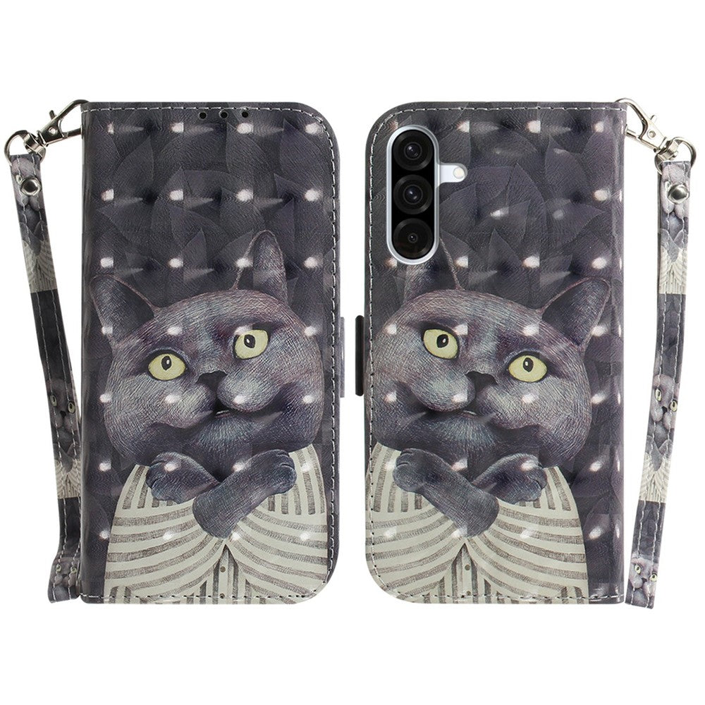 For Samsung Galaxy A18 5G / A17 5G / A17 4G / A26 5G Case Pattern Printing Leather Wallet Phone Cover with Wrist Strap